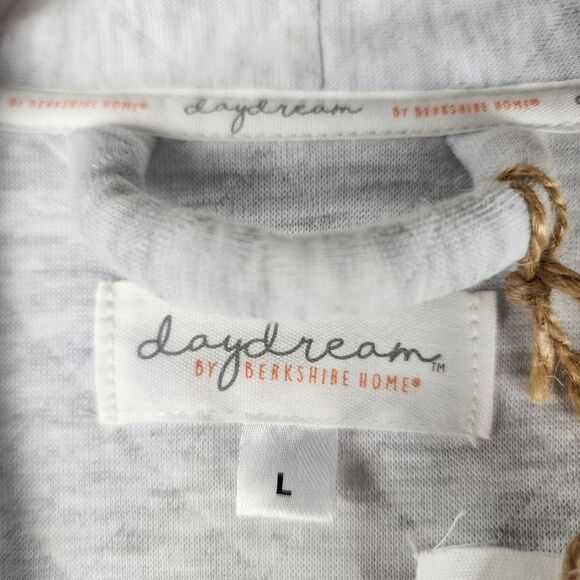 NWT Daydream by Berkshire Quilted Robe Light Grey Pockets Cotton Blend Size L - Picture 10 of 15